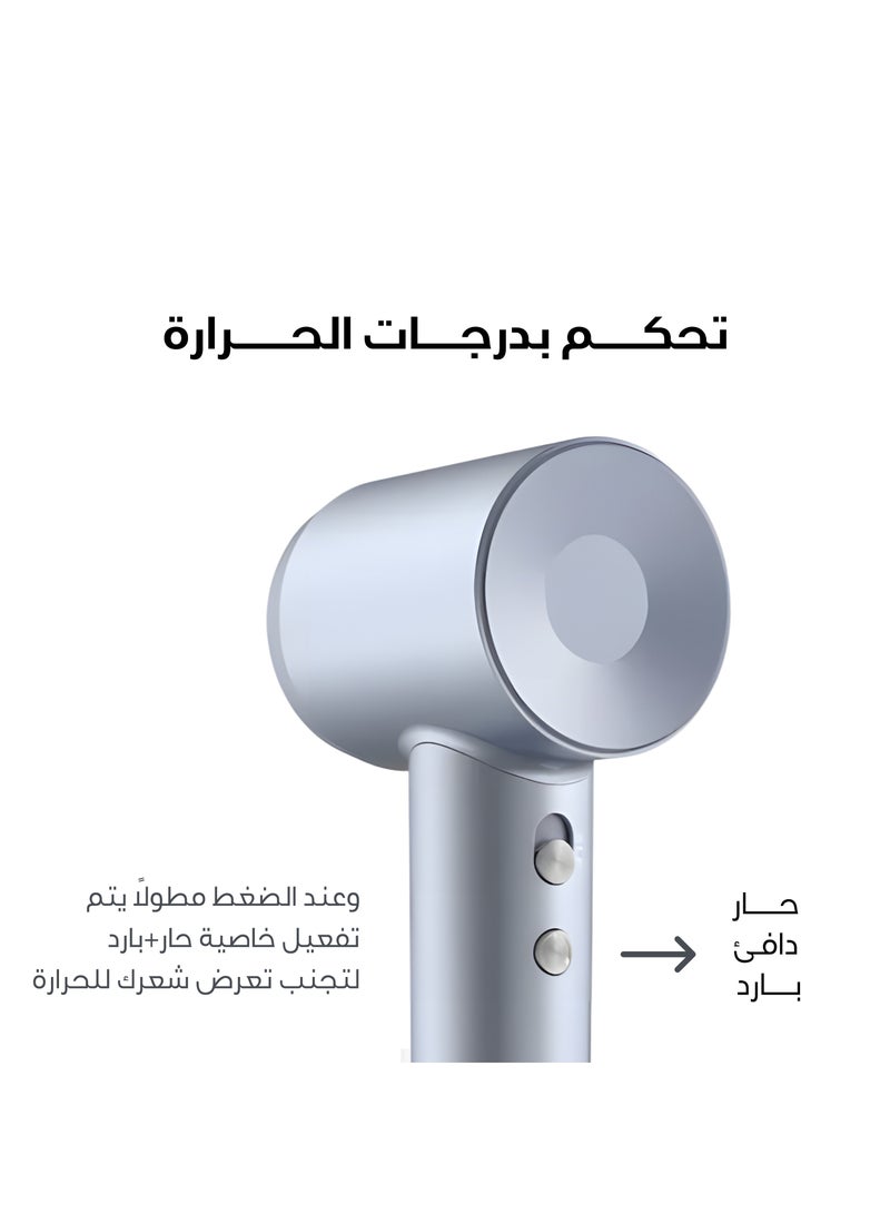 لايفن ميني مجفف شعر عالي السرعة أيوني - ازرق جليدي| الأكثر مبيعًا عالميًا، والأول عالميًا | خفيف الوزن، منخفض الضوضاء، صغير الحجم، مزود بفوهة مغناطيسية وحقيبة سفر - للمنزل والسفر - Image 4