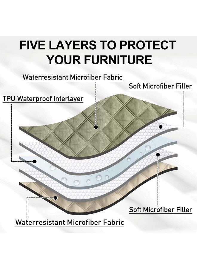 نايس تاون غطاء أريكة للكلاب مقاوم للماء بنسبة 100% من NICETOWN، غطاء أريكة للحيوانات الأليفة والقطط، واقي أثاث للكلاب أثناء السفر، حصيرة قابلة للعكس وقابلة للغسل لأرضية السيارة، 82 بوصة عرض × 82 بوصة طول، لوحة واحدة، بيج/كاكي - Image 5