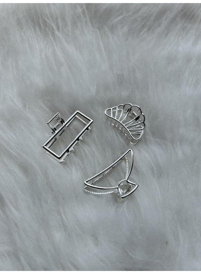 CHRONEX 3PCS Medium Size, Hair Clips for Women, Clutcher for Women Hair, Metal Claw Clips for Women, Hair Extension, Hair Clips & Hair Claw for Womens & Girls - Image 2