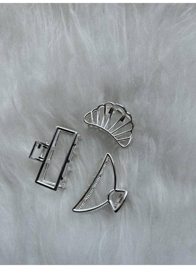 CHRONEX 3PCS Medium Size, Hair Clips for Women, Clutcher for Women Hair, Metal Claw Clips for Women, Hair Extension, Hair Clips & Hair Claw for Womens & Girls - Image 3