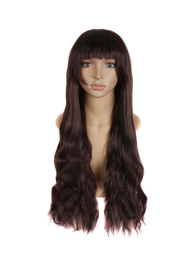 NIBEMINENT Long Wavy Hair Wig Dark Brown - Image 1