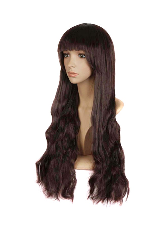 NIBEMINENT Long Wavy Hair Wig Dark Brown - Image 2