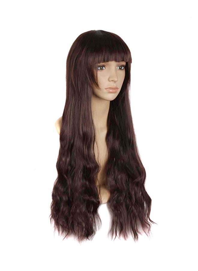 NIBEMINENT Long Wavy Hair Wig Dark Brown - Image 3