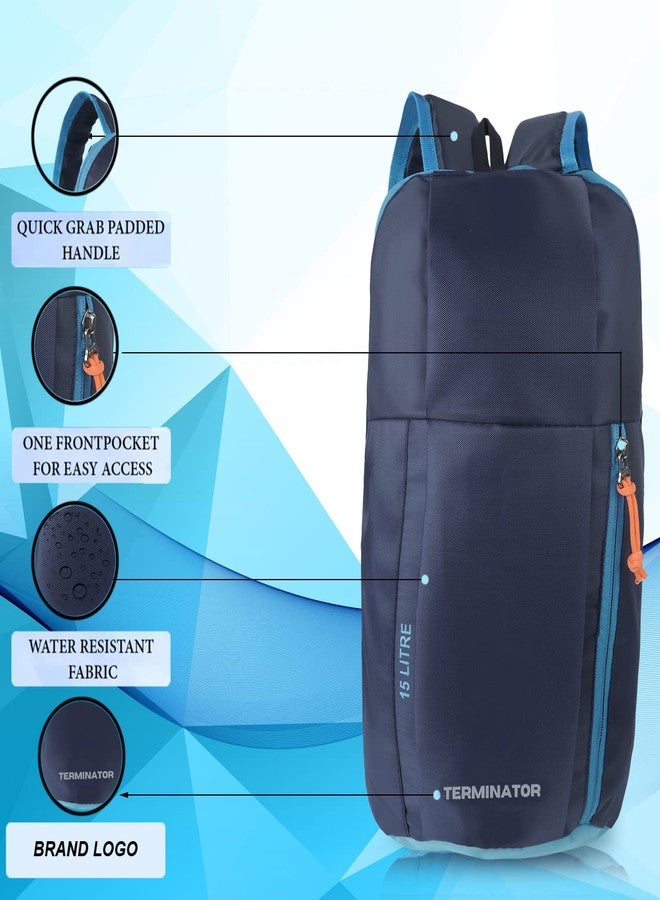Terminator Small 15 L Unisex Laptop Backpack For School/Office/Travel/Casual and Outdoor Hiking Backpack (Blue) - Image 3