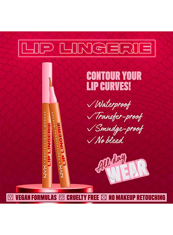Nyx Professional Makeup  NYX Professional Makeup Lip Lingerie Lip Liner Stain, Seamless All Day Stain, Waterproof, Tease U Later for Women | Best Price UAE