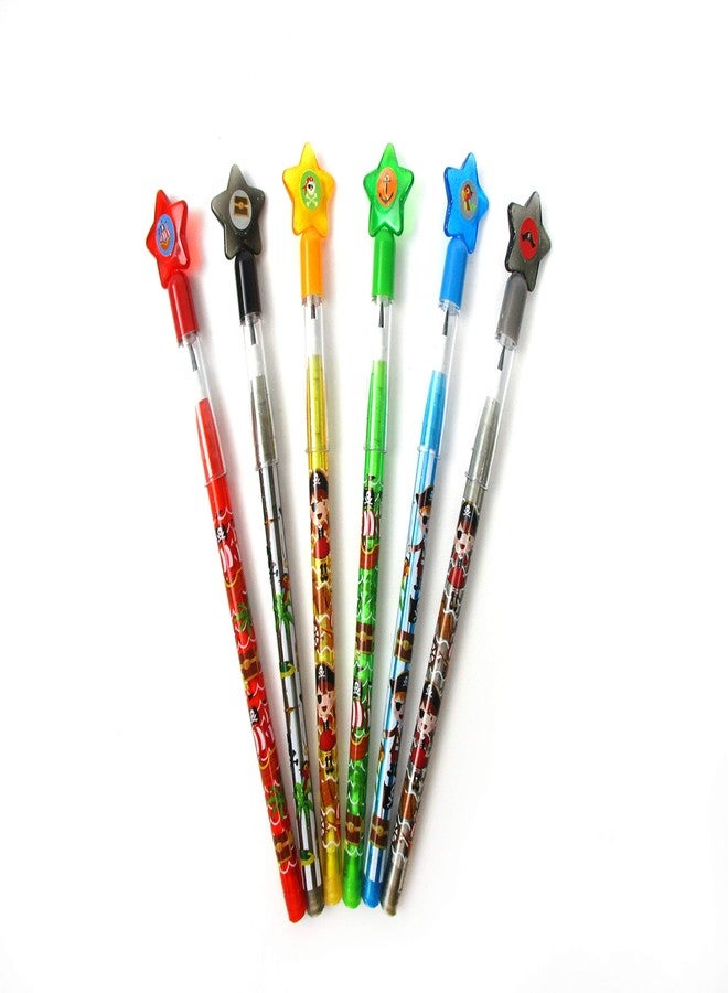 TINYMILLS 24 Pcs Pirate Multi Point Stackable Push Pencil Assortment with Eraser for Pirate Birthday Party Favor Prize Carnival Goodie Bag Stuffers Classroom Rewards Pinata Fillers - Image 3