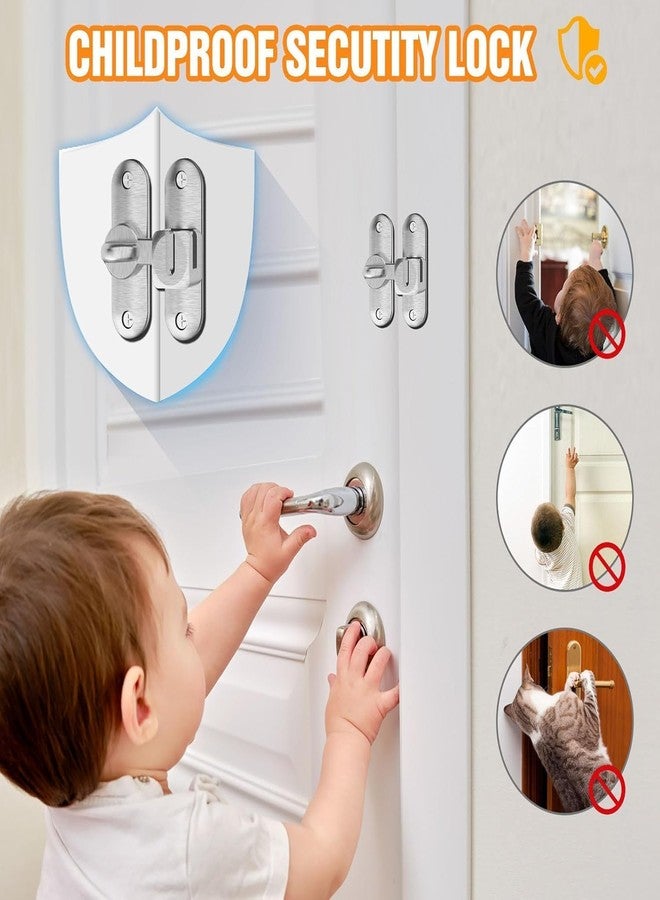 VishBin 90/180 Degree Barn Door Lock - Zinc Alloy Right Angle Door Lock Latch, Flip Gate Latches Hardware，for Cabinets,Barn Door,Bathroom,Garden Doors,Sliding Door Latch Gate Latches - Image 4