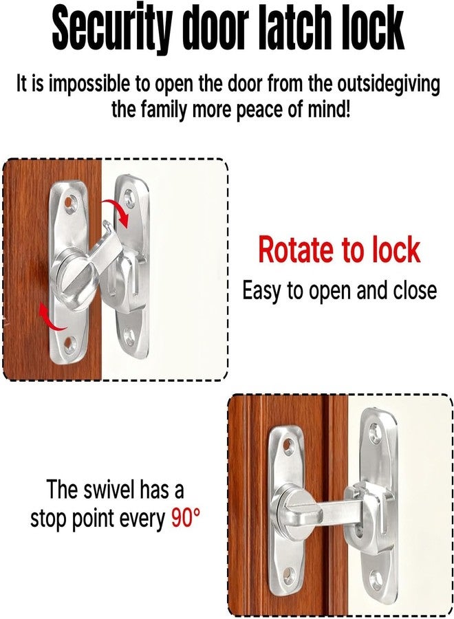 VishBin 90/180 Degree Barn Door Lock - Zinc Alloy Right Angle Door Lock Latch, Flip Gate Latches Hardware，for Cabinets,Barn Door,Bathroom,Garden Doors,Sliding Door Latch Gate Latches - Image 5