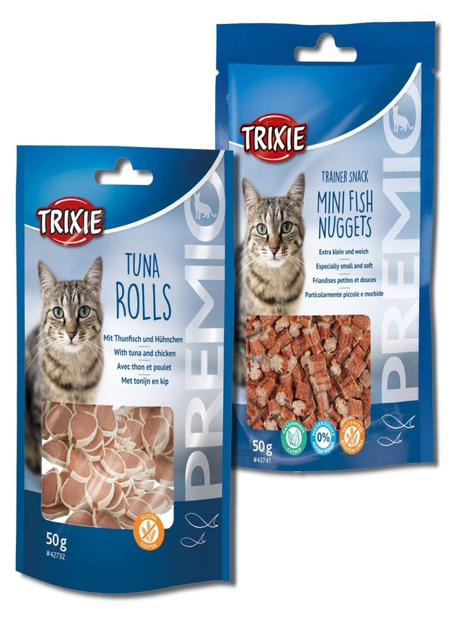 تريكسي مجموعة تريكسي لمكافآت القطط، تتضمن شطائر تونة بريميو وقطع تونة بريميو، مكافآت غنية بالعناصر الغذائية للقطط، مناسبة لجميع السلالات - (عبوة من قطعتين) - Image 1