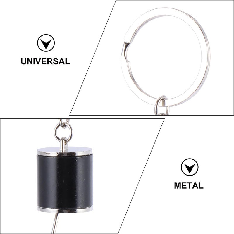 Manual Transmission Gear Keychain Set 2PCS Metal Silver Black Fidget Keyring Car Lovers - Image 4