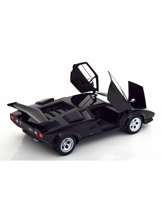 Welly 1:24 Scale Die-Cast Model Car– Black Lamborghini Countach Collectible Toy Vehicle for Kids & Adults - Image 4