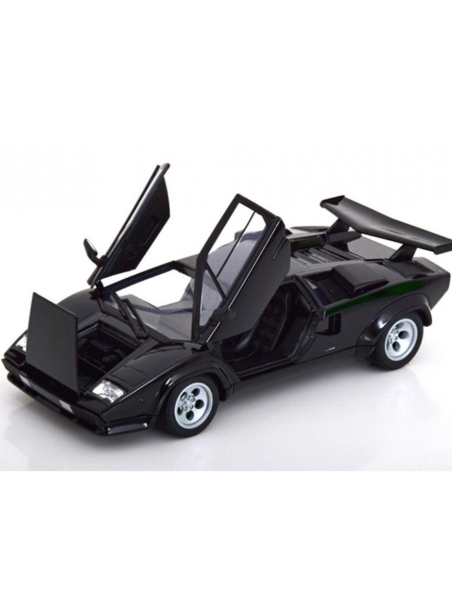 Welly 1:24 Scale Die-Cast Model Car– Black Lamborghini Countach Collectible Toy Vehicle for Kids & Adults - Image 3