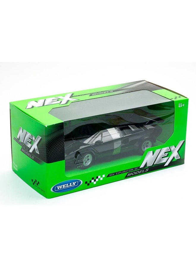 Welly 1:24 Scale Die-Cast Model Car– Black Lamborghini Countach Collectible Toy Vehicle for Kids & Adults - Image 5