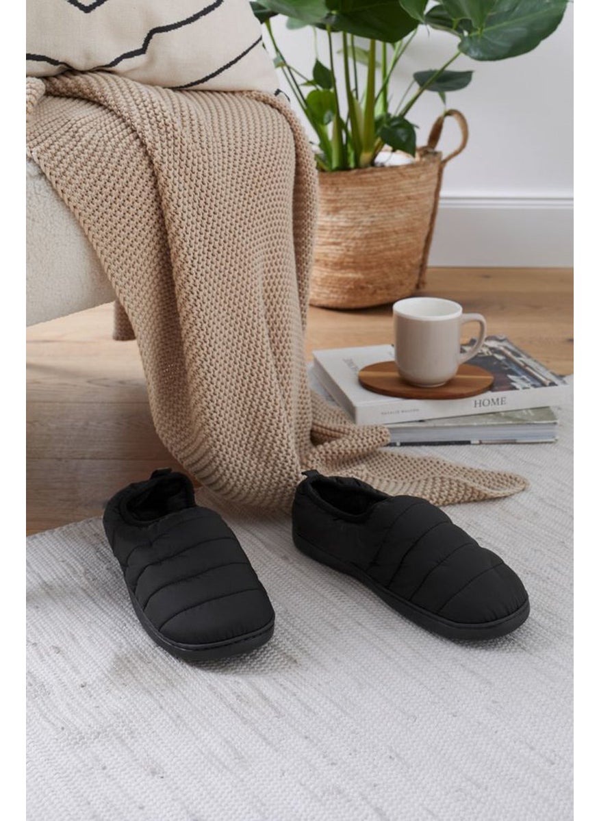 Tchibo Men Quilted Slippers, Black  - Image 2