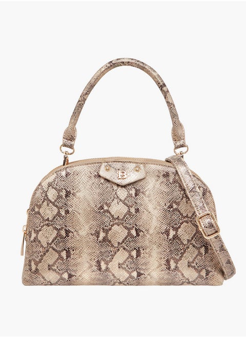 Textured Dome Bag with Detachable Strap and Zip Closure