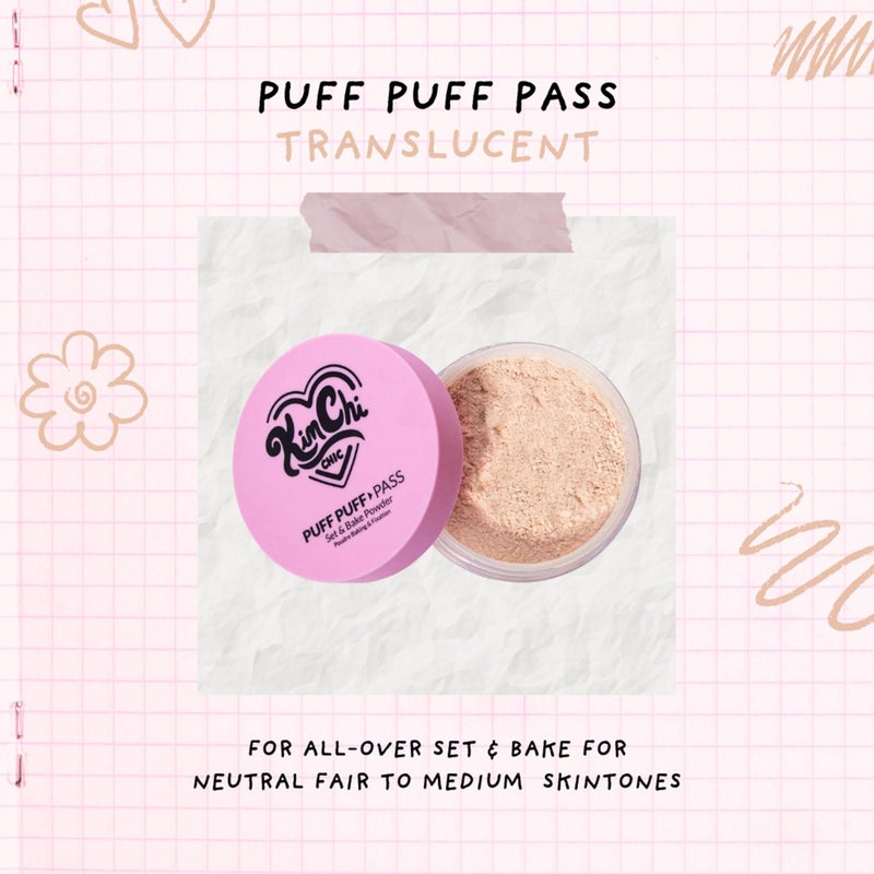 Kimchi Chic Beauty Puff Puff Pass Set and Bake Setting Powder for Makeup, Extra Fluffy Loose Face Powder Poof, Soft Natural Face Makeup for Uneven Skin Tone, 03 Translucent - Image 5