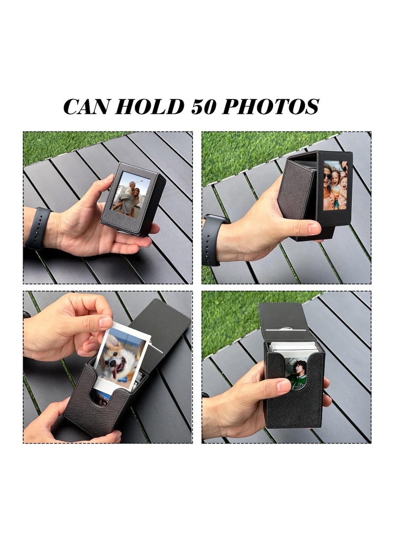 SYOSI Mini 3 inch Film Picture Holder Case, Functional Storage Case for Fujifilm Instax Mini 12/11/99/90/EVO Camera Film Accessories Photo Pouch Protection Case Can hold 50+ films (Black) - Image 2