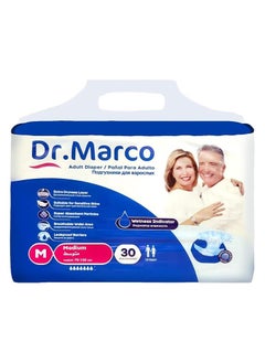 Dr. Marco Adult Diaper, Medium Size, 30 Count Turkish Made Diaper with Extra Dryness Layer and Wetness Indicator - pzsku/ZDE544FD1412E3E2B58FEZ/45/_/1739360673/1dd04d94-f738-4010-a8e5-9bdb2778b6b7