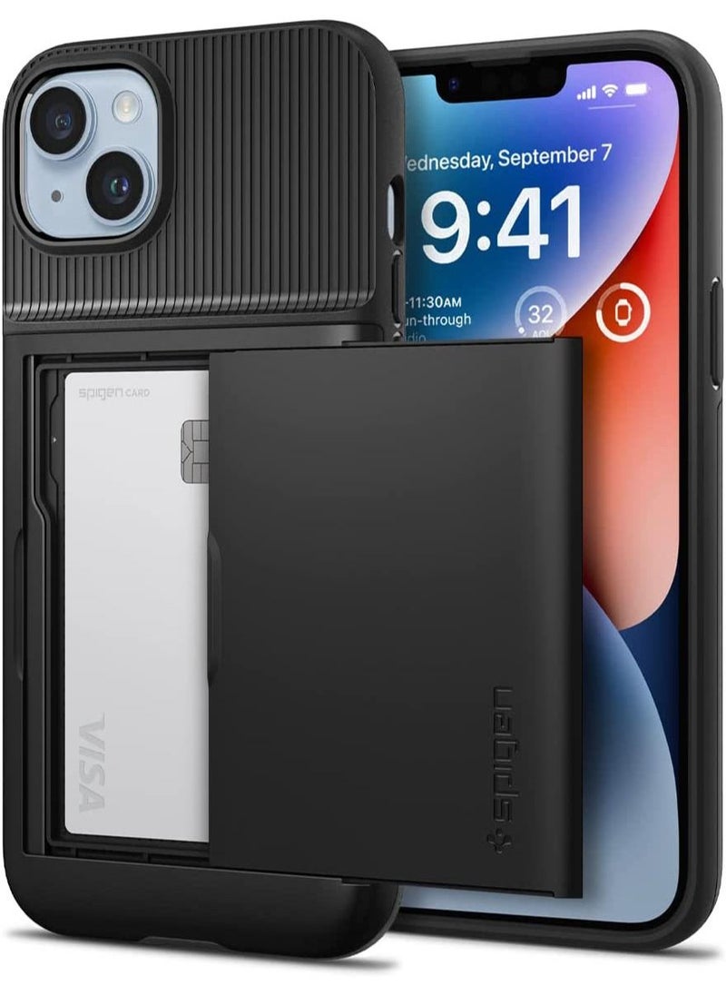 Spigen Slim Armor CS iPhone 14 Plus Case Cover with Card Holder Slot - Black 