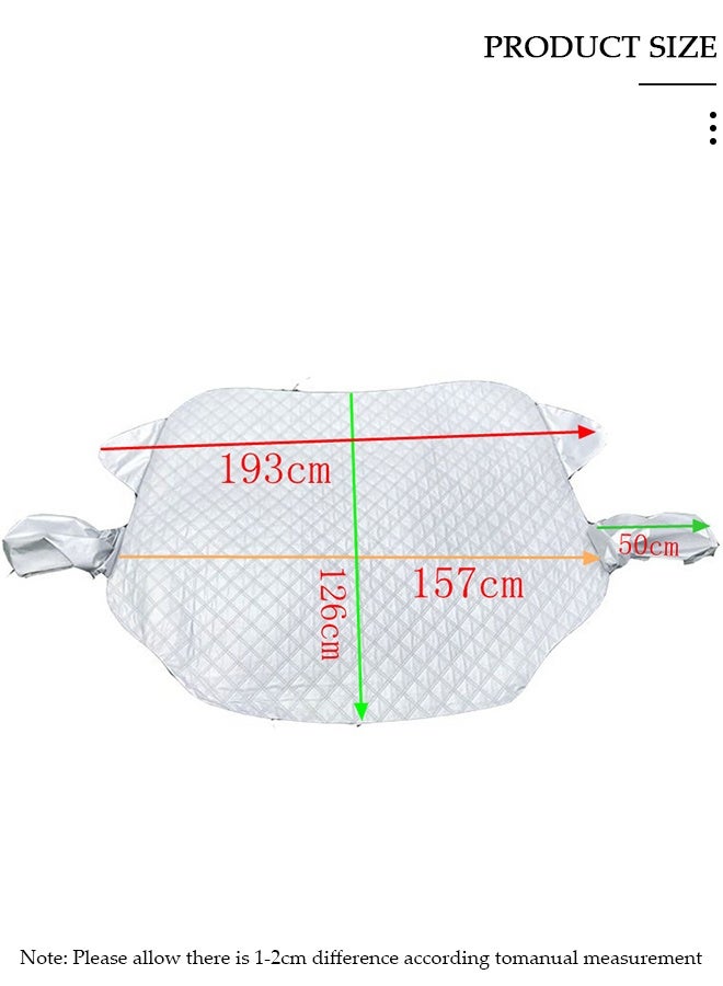 DUNISO غطاء ثلجي للزجاج الأمامي المغناطيسي للسيارة للثلج والثلج لأي طقس شتوي وصيف سميك خارجي من الصقيع وغطاء ثلجي للزجاج الأمامي مع غطاء مرآة جانبية وملحقات كتلة الأشعة فوق البنفسجية - Image 2