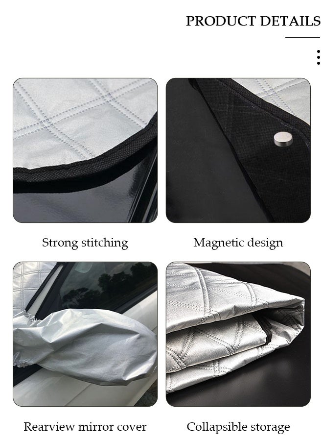 DUNISO غطاء ثلجي للزجاج الأمامي المغناطيسي للسيارة للثلج والثلج لأي طقس شتوي وصيف سميك خارجي من الصقيع وغطاء ثلجي للزجاج الأمامي مع غطاء مرآة جانبية وملحقات كتلة الأشعة فوق البنفسجية - Image 5