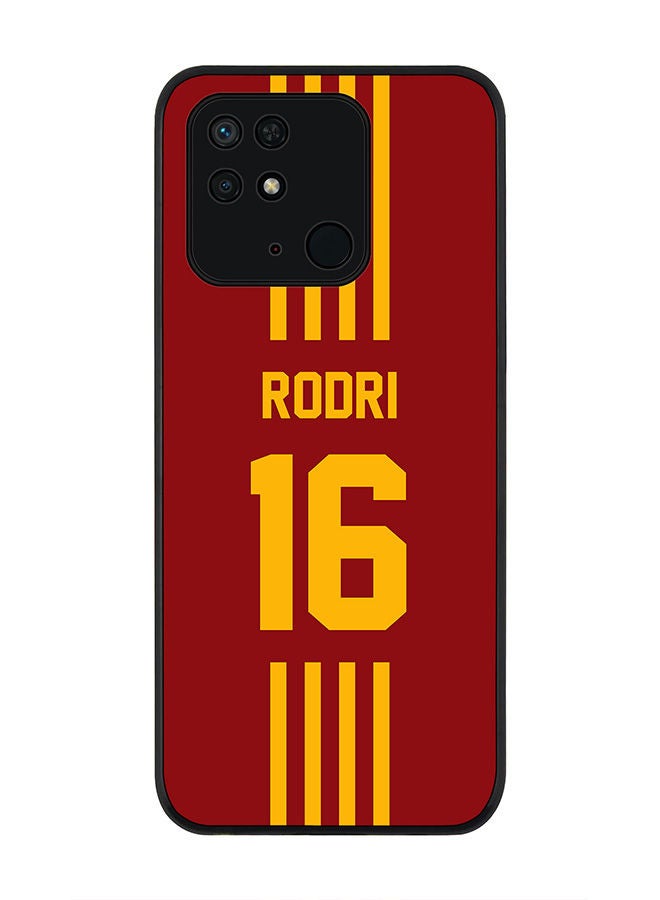 Stylizedd Rugged Black edge case for Redmi 10C 4G  Slim fit Soft Case Flexible Rubber Edges Anti Drop TPU Gel Thin Cover - Football Team - Spain  Player Name - Rodri - Image 1