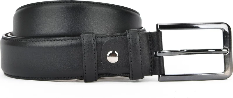 زيا , Genuine Leather 3.5 cm Men's Belt 143980Z204 Black