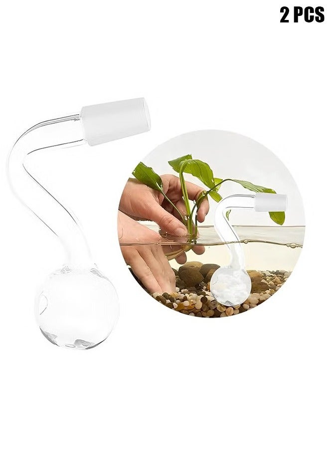 HY 2PCS Glass Inflow Pipe, Inflow Pipe Water Pump Aquarium Filter Tubing, Surface Skimmer, Aquarium Planted Tank Aquascaping Fish Tank Accessories, for Fish Tank(14mm) - Image 1