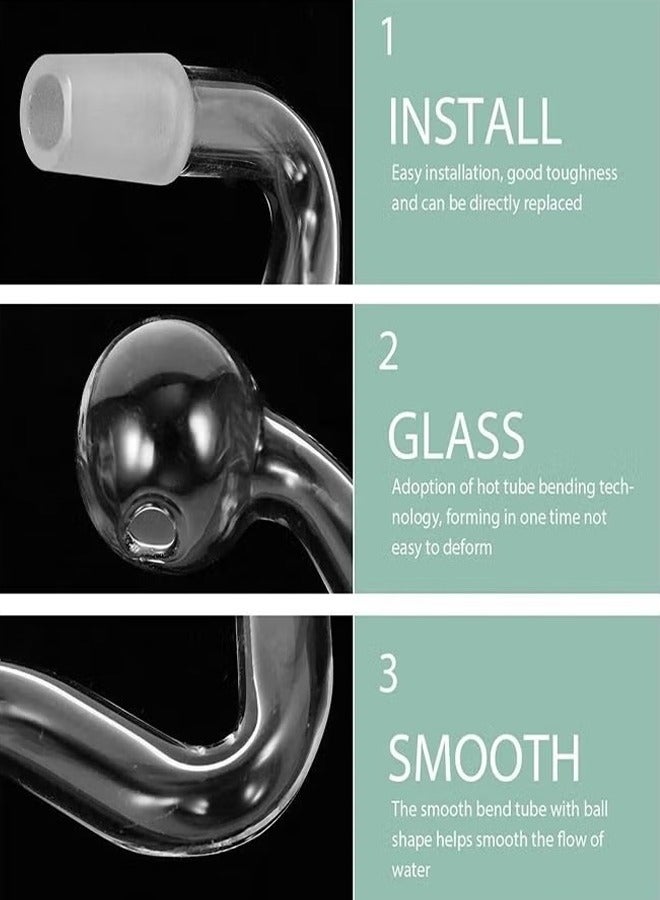 HY 2PCS Glass Inflow Pipe, Inflow Pipe Water Pump Aquarium Filter Tubing, Surface Skimmer, Aquarium Planted Tank Aquascaping Fish Tank Accessories, for Fish Tank(14mm) - Image 4