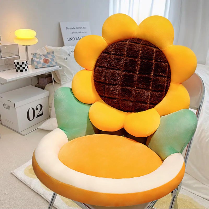 Ditucu Sunflower Shape Chair Pillow Cute Seat Cushion 19 x 18 inch Comfy Lazy Sofa Floor Pillows Dorm Seating for Childs Adults for Bedroom Decor - Image 3
