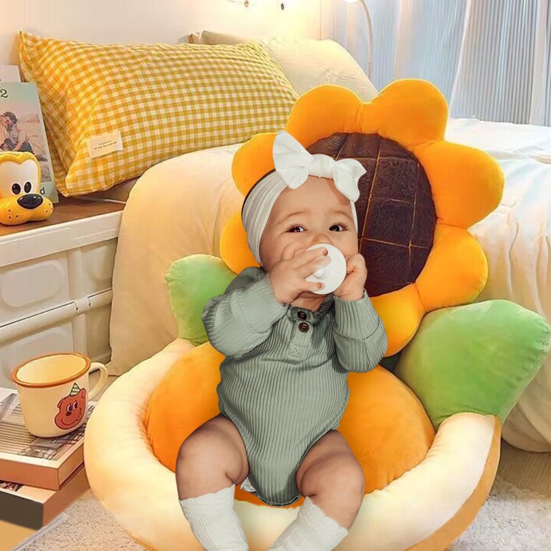 Ditucu Sunflower Shape Chair Pillow Cute Seat Cushion 19 x 18 inch Comfy Lazy Sofa Floor Pillows Dorm Seating for Childs Adults for Bedroom Decor - Image 4
