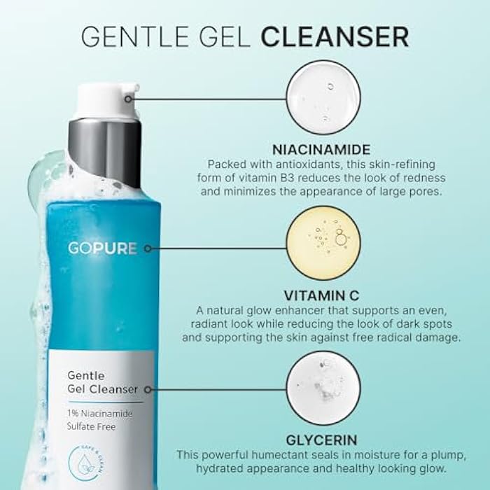 goPure Gentle Gel Cleanser - Visibly Brightens the Look of Skin, Gently Cleanses and Clarifies the Appearance, Sulfate-Free Vitamin C Cleanser, Great for All Skin Types - 4 oz. - Image 3