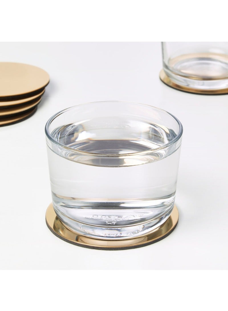 Brass-Colored Coasters with Holder – Set of 6  - Image 3