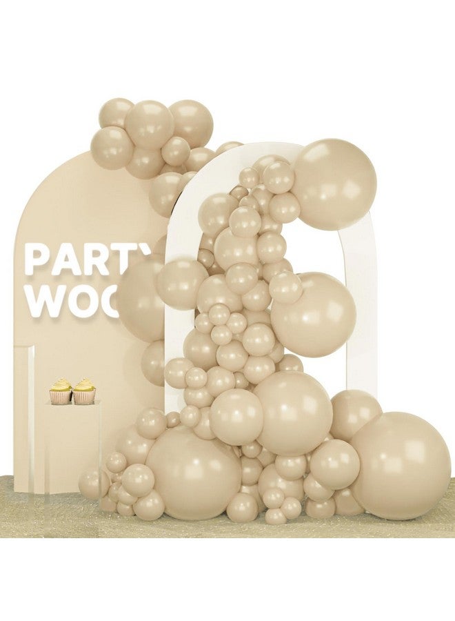 PartyWoo Light Brown Balloons 140 pcs Different Sizes Pack of 18 12 10 5 Inch Tan Boho Neutral Beige Cream Nude Balloon Arch Kit Garland for Baby Shower Graduation Birthday Party Decorations Brown-F56 - Image 1