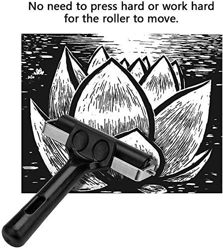 Worison Rubber Roller Brayer Rollers, 2 inch Glue Roller Black Handle for Ink Paint Block Stamping, Printmaking Wallpaper Arts Crafts - Image 5