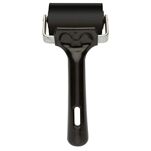 Worison Rubber Roller Brayer Rollers, 2 inch Glue Roller Black Handle for Ink Paint Block Stamping, Printmaking Wallpaper Arts Crafts - Image 1