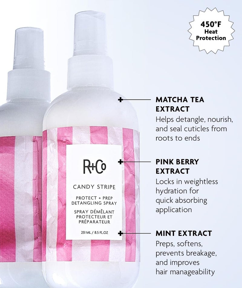 R+Co Candy Stripe Protect + Prep Detangling Spray - Image 2