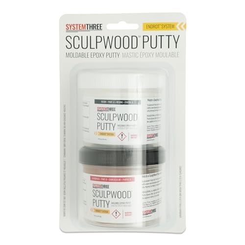SYSTEMTHREE System Three SculpWood Putty Epoxy Wood Filler, 8 oz, Brown - Image 5