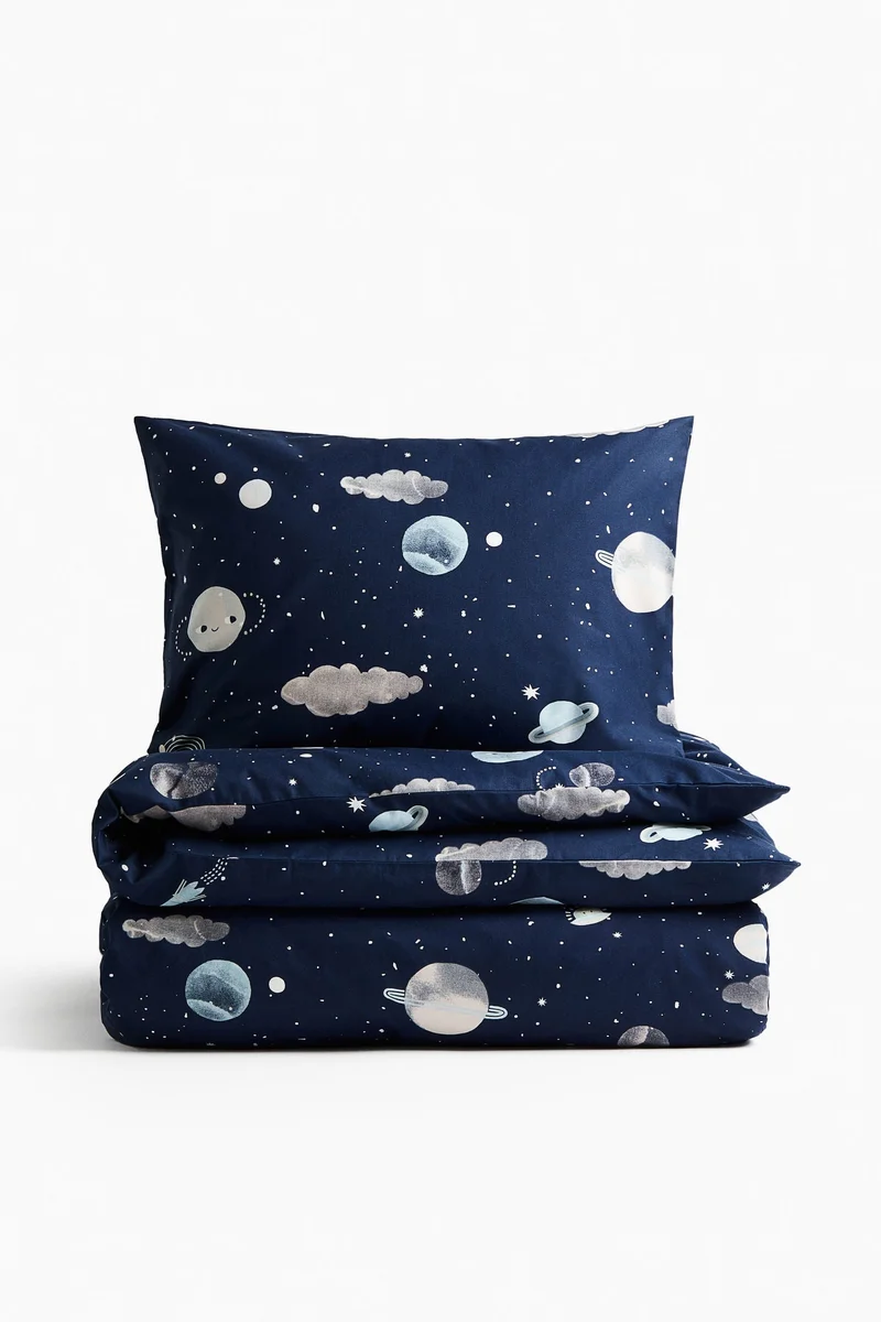 H&M Patterned cotton duvet cover set