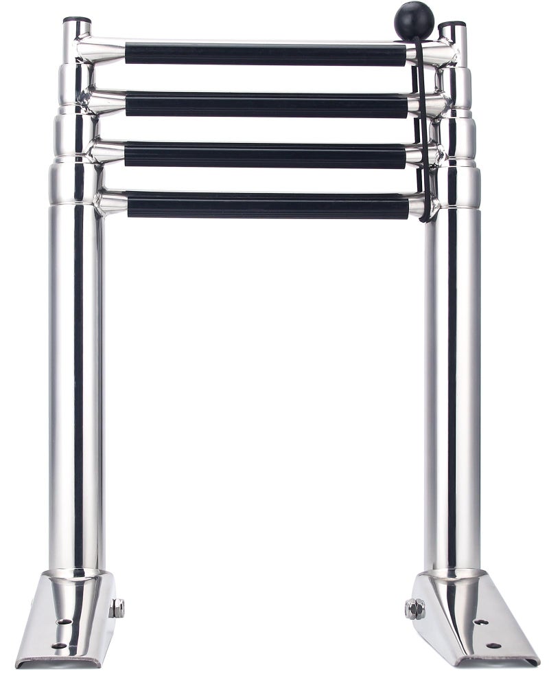 Mojiate 4-Step Telescoping Boat Ladder | Marine-Grade 316 Stainless Steel | 900lb Capacity | Anti-Slip Treads & Dual Handrails | Collapsible for Pontoon, Yacht & Dock - Image 4