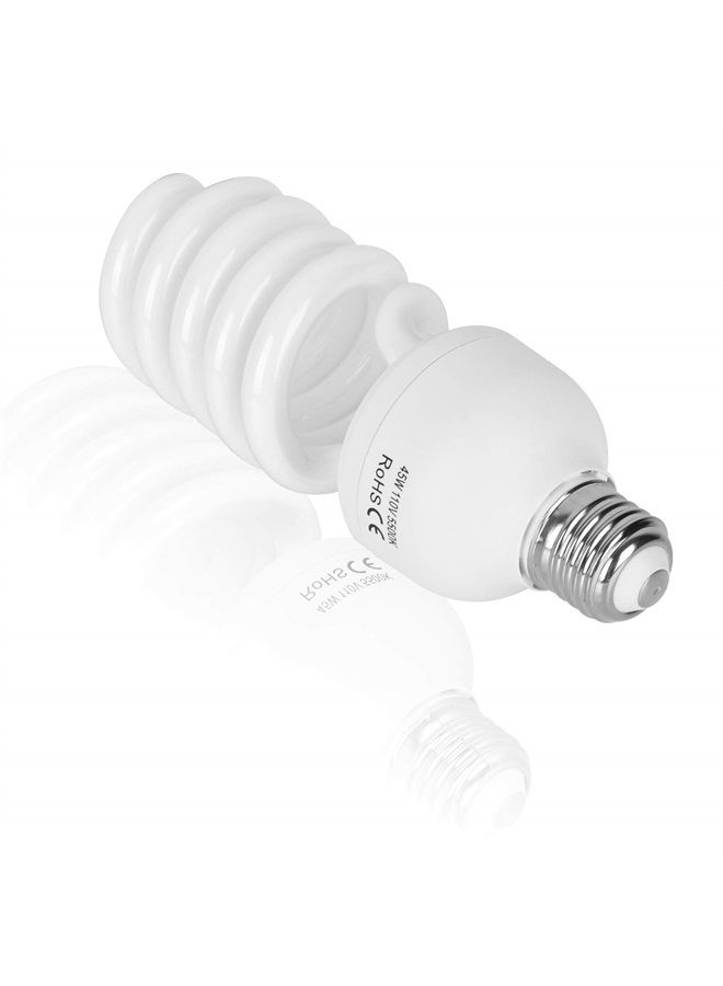 EMART Full Spectrum Light Bulb, 2 x 45W 5500K CFL Daylight for Photography Photo Video Studio Lighting - Image 2