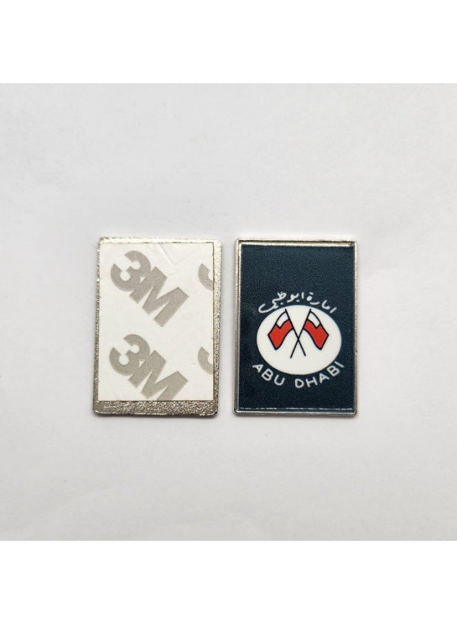 Abu Dhabi Crossed Flags Metal Sticker, Glossy Finish, Rectangle,  Self-Adhesive, for iPhone and Smooth Surfaces - Image 2