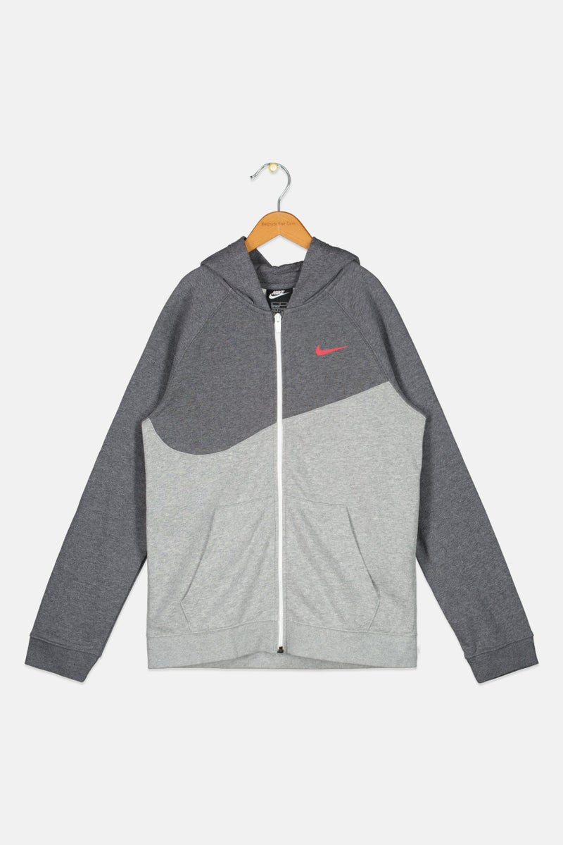 Nike جاكيت خارجي بغطاء رأس بأكمام طويلة للأطفال الأولاد بتدرجات لونية، متعدد الألوان - Image 1