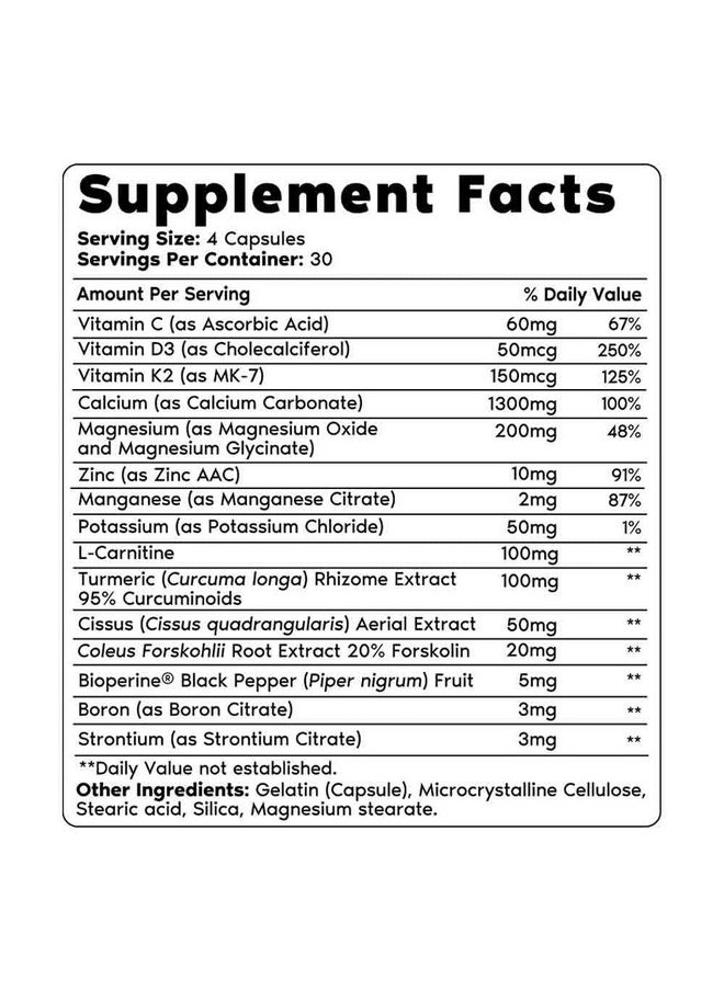 Primal Harvest Calcium Carbonate Bone Health Complex By Primal Harvest For Men And Women With Calcium Magnesium Zinc Manganese Potassium And Lcarnitine  - Image 5