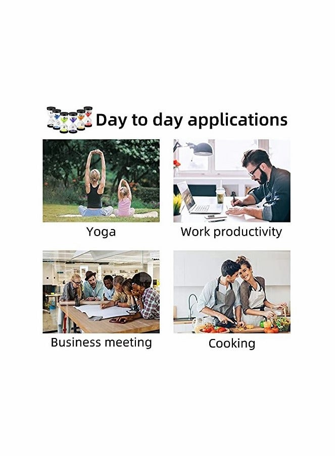 KASTWAVE Sand Timer Set, Black Cover Hourglass, Sand Timer Set 1/3 / 5/10 / 15/30 Minutes 6 Colors - Image 3