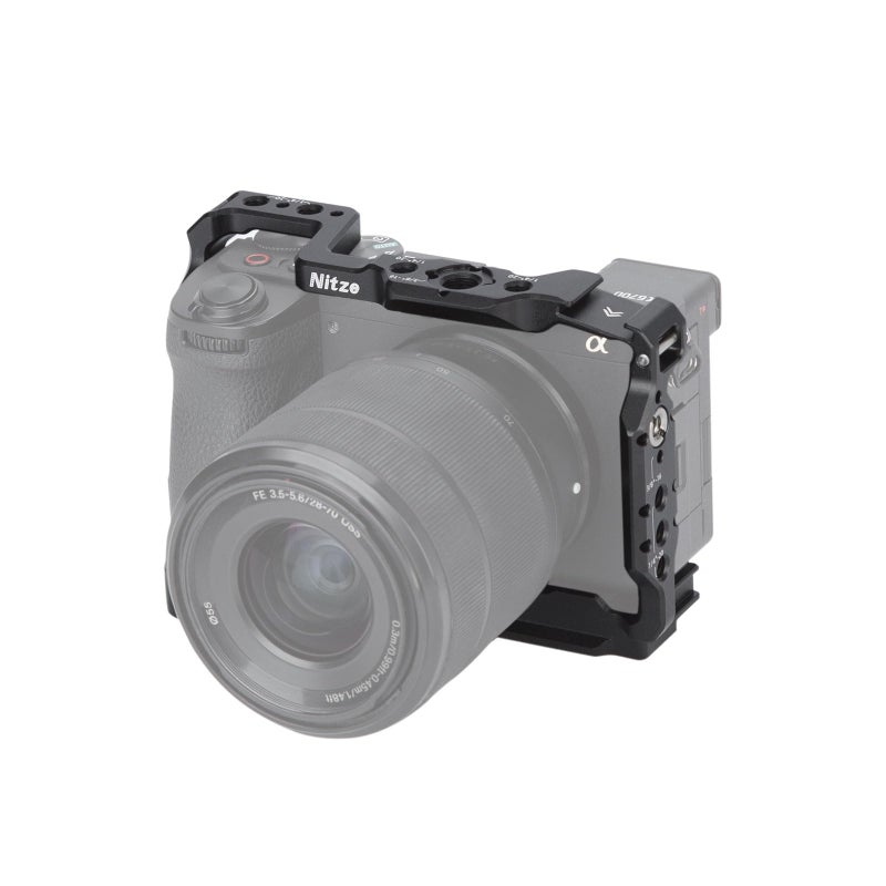 حامل كاميرا نيتزي a6700 لكاميرا سوني A6700 ألفا 6700 مع حذاء بارد مدمج سكة ناتو ولوحة إطلاق سريعة أركا TS12A