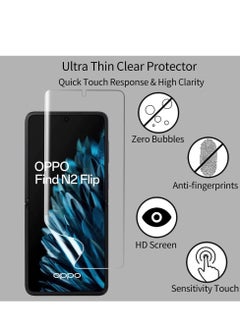 RINCO Screen Protector for Oppo Find N2 Flip, TPU Soft Protective Film+Back Screen Protector, [Fingerprint Recognition] [Case Friendly] [Full Coverage], TPU Ultra HD Soft Film for Oppo Find N2 Flip  - Image 2
