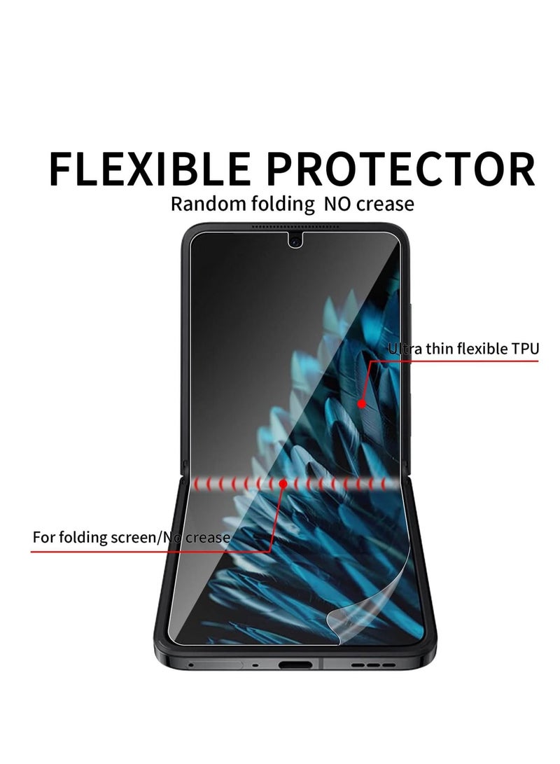 RINCO واقي شاشة لهاتف Oppo Find N2 Flip، طبقة حماية ناعمة من مادة TPU + واقي شاشة خلفي، [التعرف على بصمات الأصابع] [مناسب للجراب] [تغطية كاملة]، طبقة TPU فائقة الدقة ناعمة لهاتف Oppo Find N2 Flip - Image 3