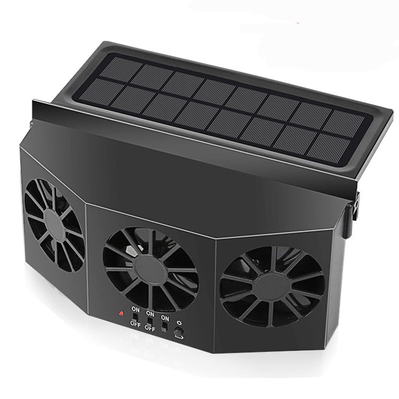 CYDZSW Car Solar Powered Window Exhaust FanCar Air PurifierCar Solar Power Air Vent Radiator Fans for Backseat or FrontseatVehicle Ventilation FanBlack