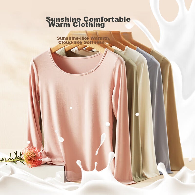 JD Jing Zao LangSha Autumn Women's Undershirt Top, Single Piece Ladies' Thin Cotton Undershirt, Round Neck Tight-Fitting Body-Shaping Base Layer - Image 4